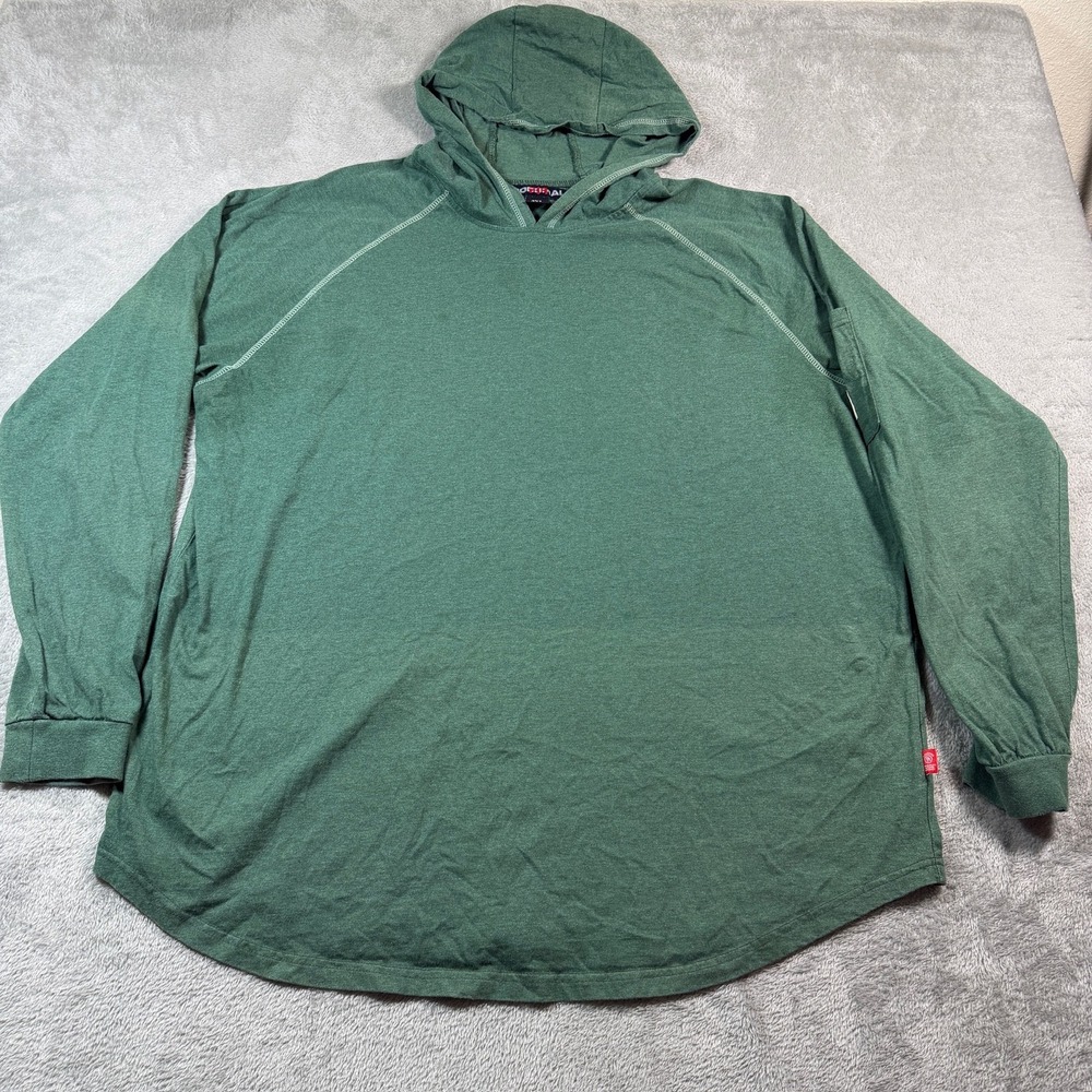 BOCOMAL FR Hoodie Mens 3XL Green Pullover Midweight Jersey Cotton Logo